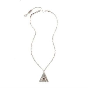 Indah Real Silver & Topaz Triangle Pendant Necklace